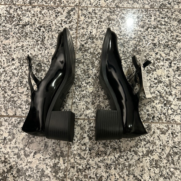 Zara Patent Black Heeled Mary Jane Shoes Size 5 NWT - Picture 3 of 6